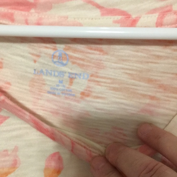 Beautiful Floral Lands End T pink/orange stretchy - Picture 3 of 5